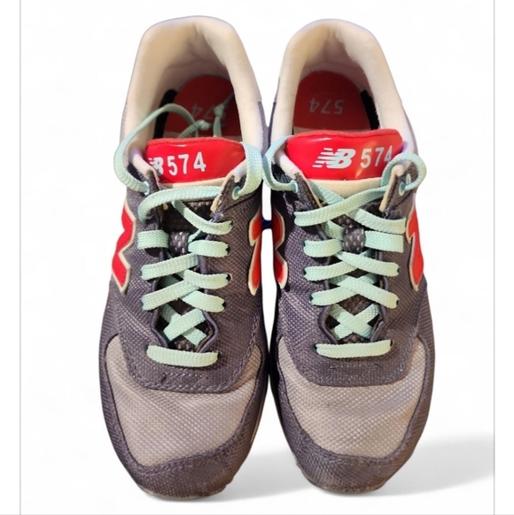 New Balance 574 Encap Classics Harbor Grey Red Mint Low Sneakers Womens Size 8.5 - Picture 6 of 7